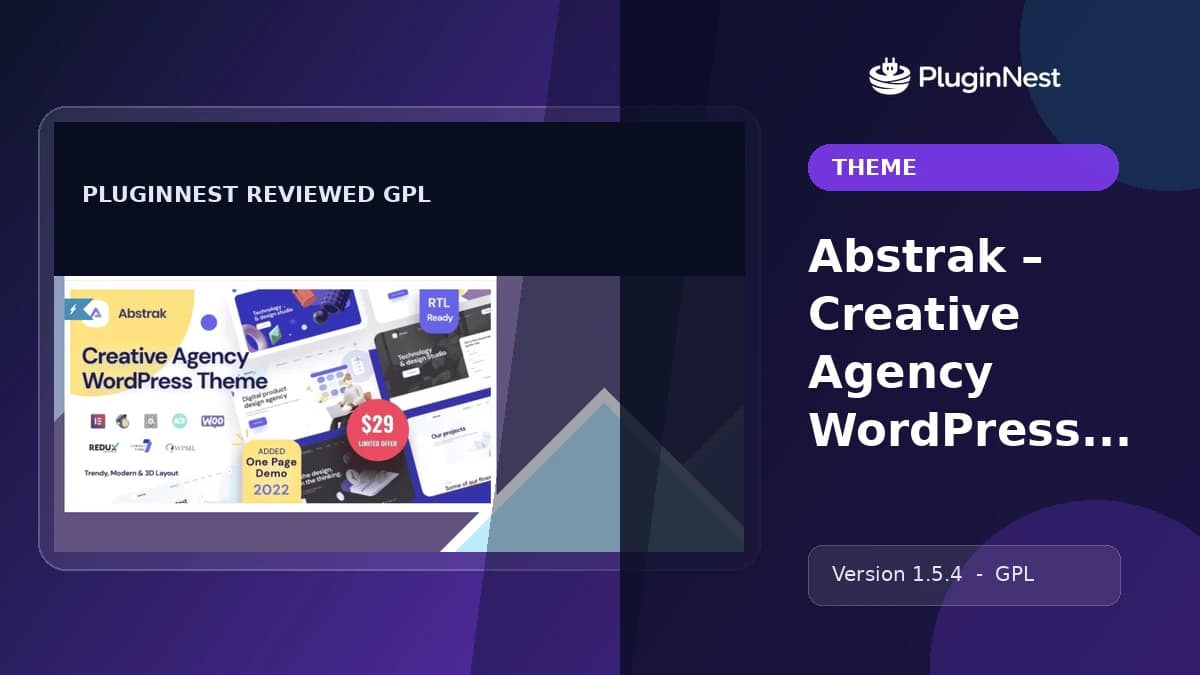 Abstrak – Creative Agency WordPress Theme product cover