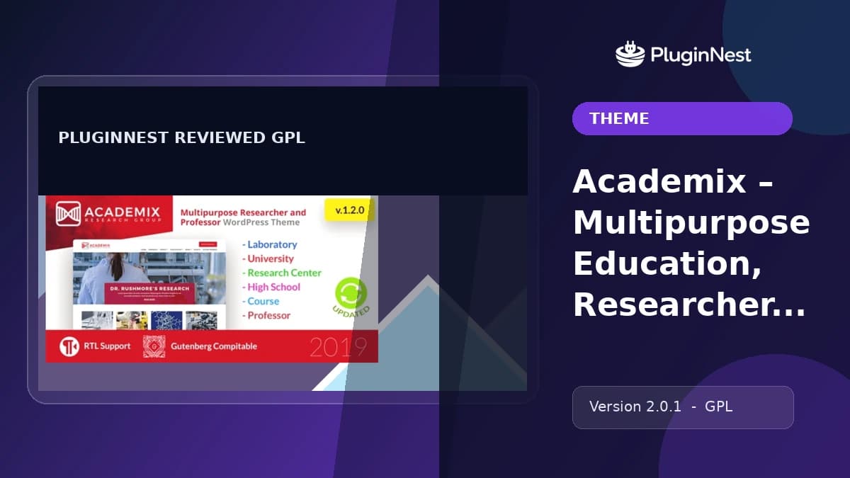 Academix – Multipurpose Education, Researcher and Professor WordPress Theme product cover