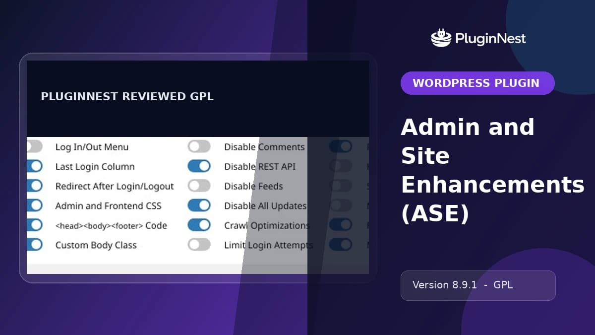 Admin and Site Enhancements (ASE) product cover