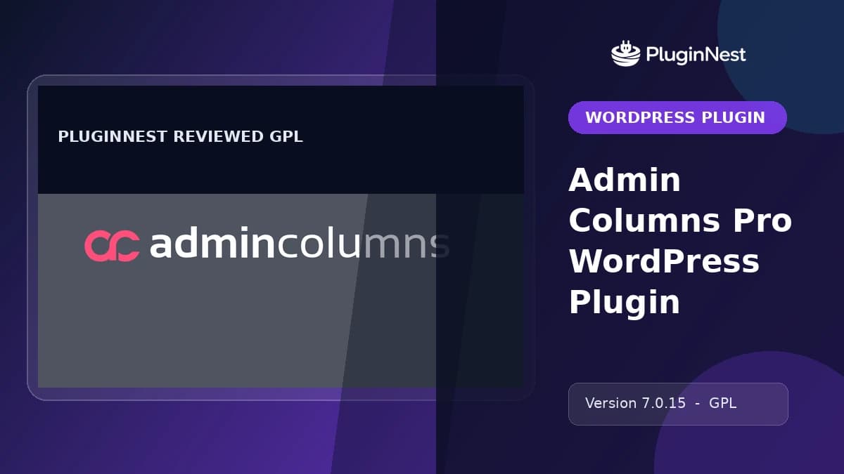 Admin Columns Pro WordPress Plugin product cover