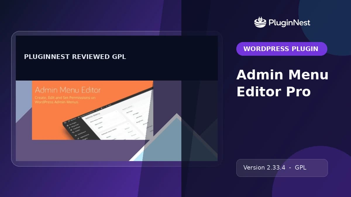 Admin Menu Editor Pro product cover