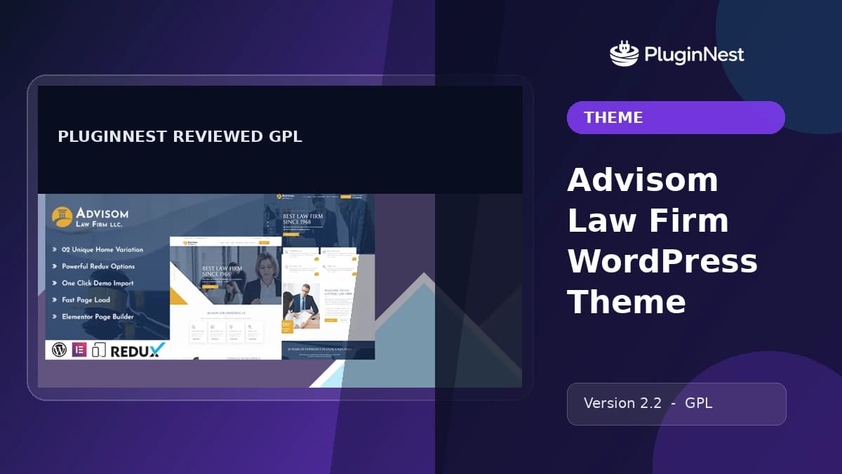 Advisom Law Firm WordPress Theme product cover