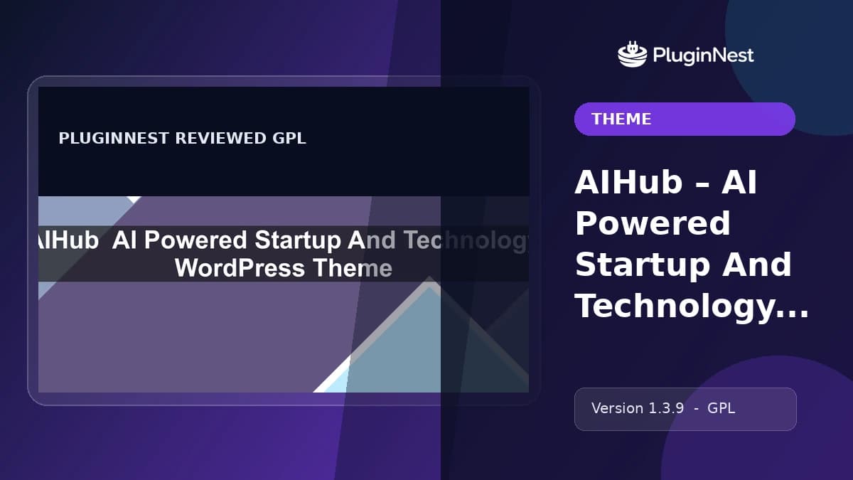AIHub – AI Powered Startup And Technology WordPress Theme product cover