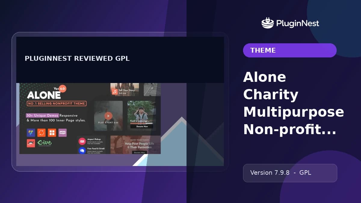 Alone Charity Multipurpose Non-profit Theme product cover