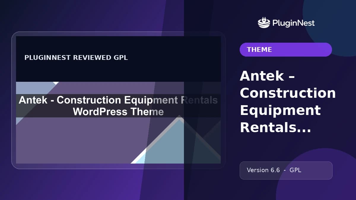Antek – Construction Equipment Rentals WordPress Theme product cover
