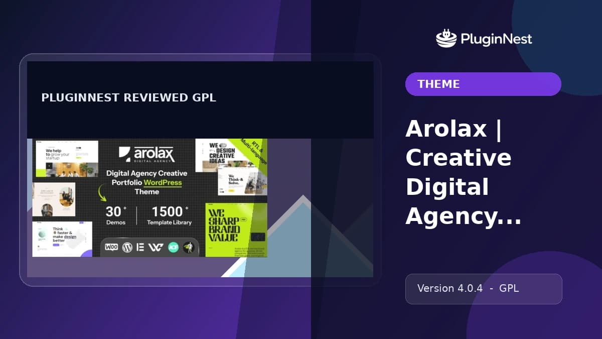 Arolax | Creative Digital Agency Theme product cover