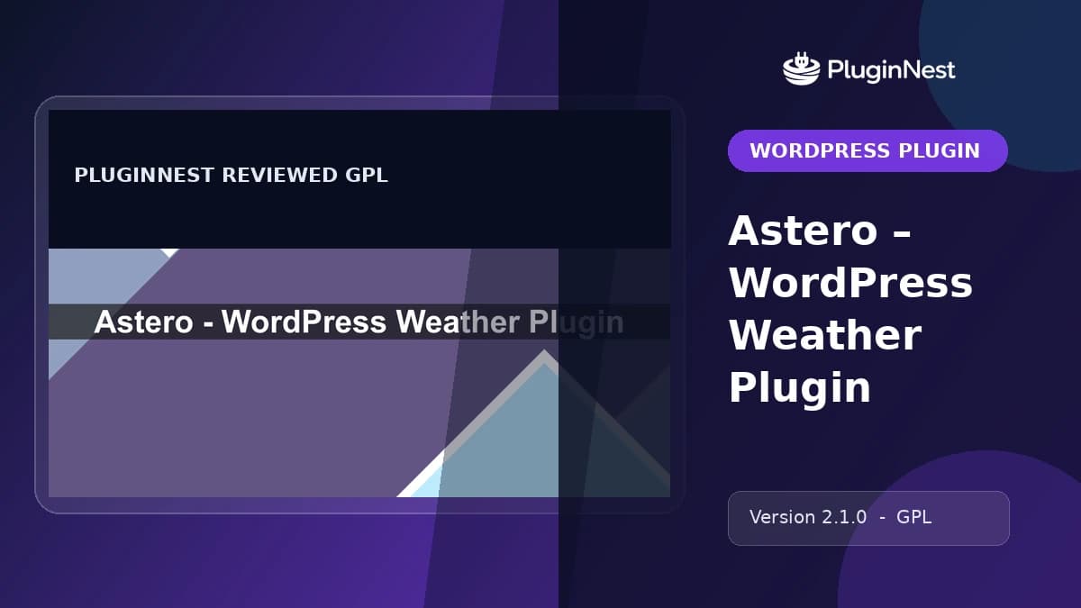 Astero – WordPress Weather Plugin product cover