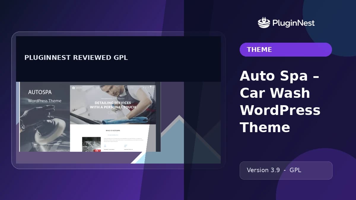 Auto Spa – Car Wash WordPress Theme product cover