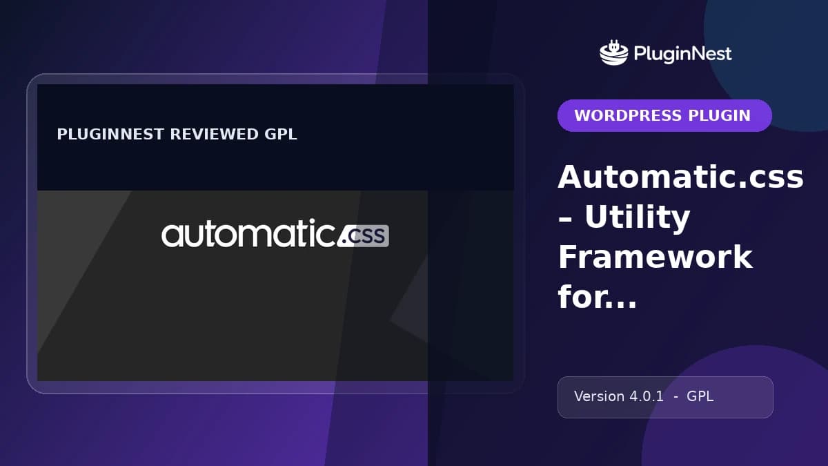 Automatic.css – Utility Framework for WordPress Page Builders Automatic.css product cover