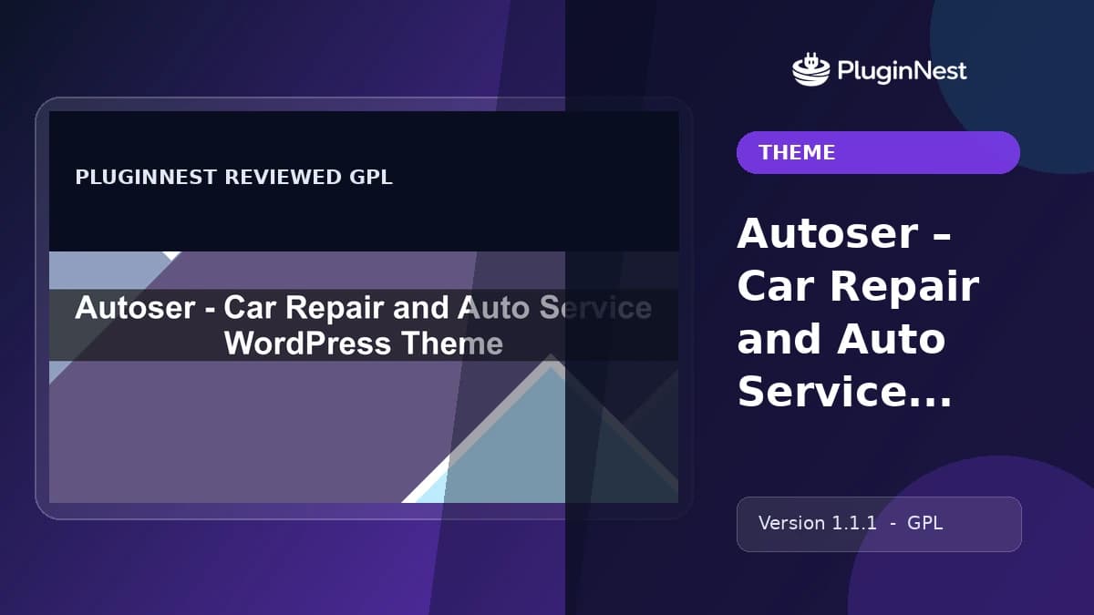 Autoser – Car Repair and Auto Service WordPress Theme product cover