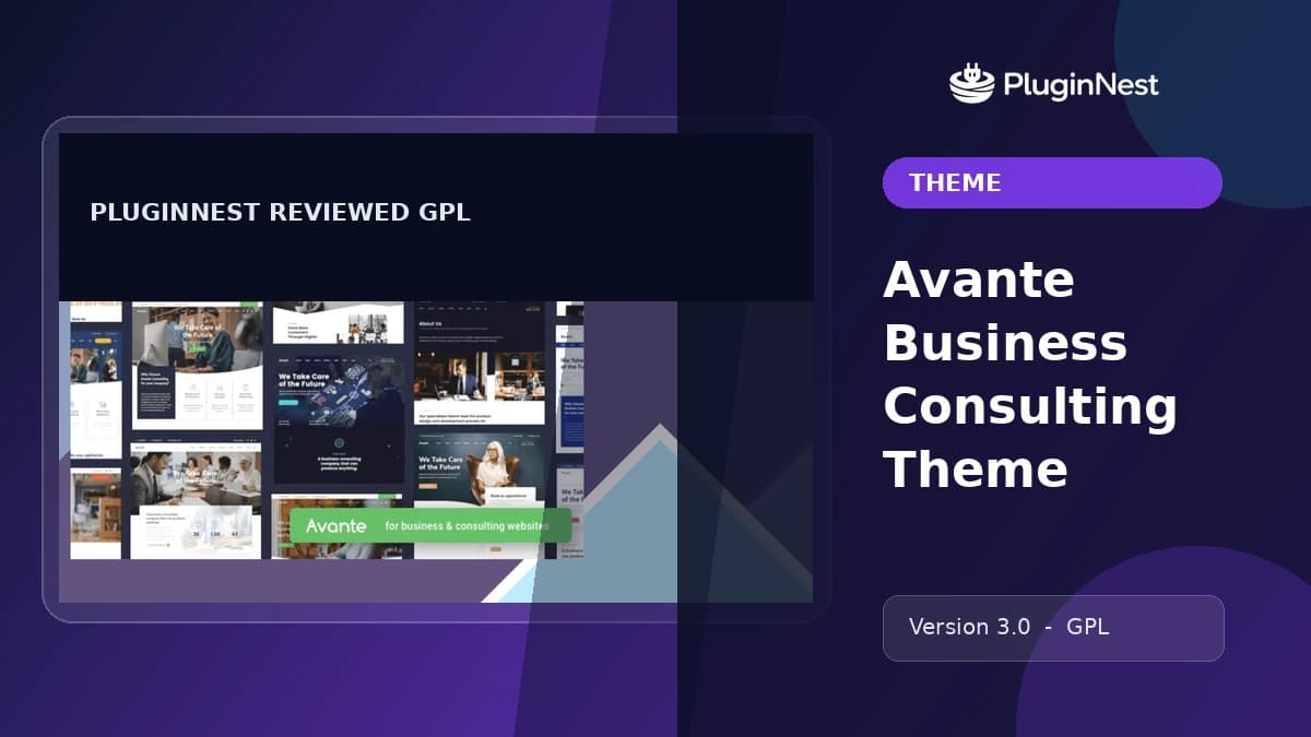 Avante Business Consulting Theme product cover