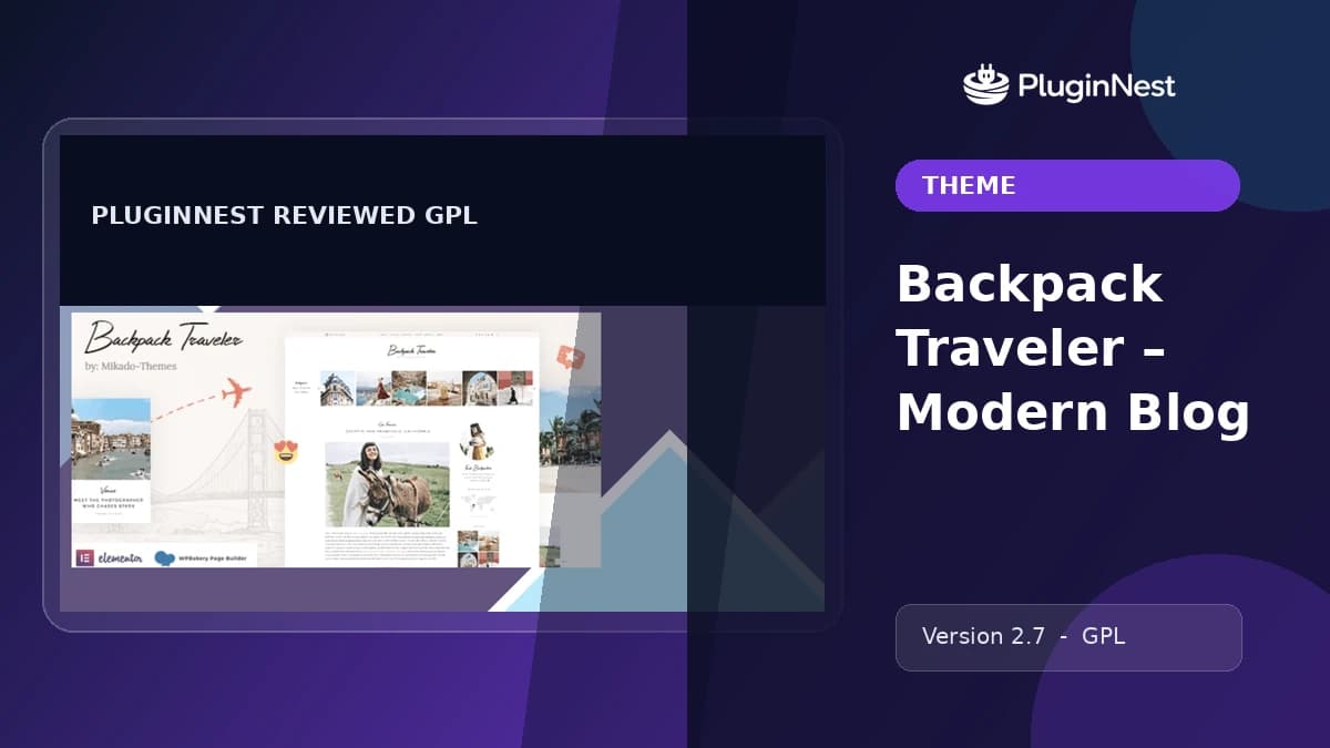 Backpack Traveler – Modern Blog product cover