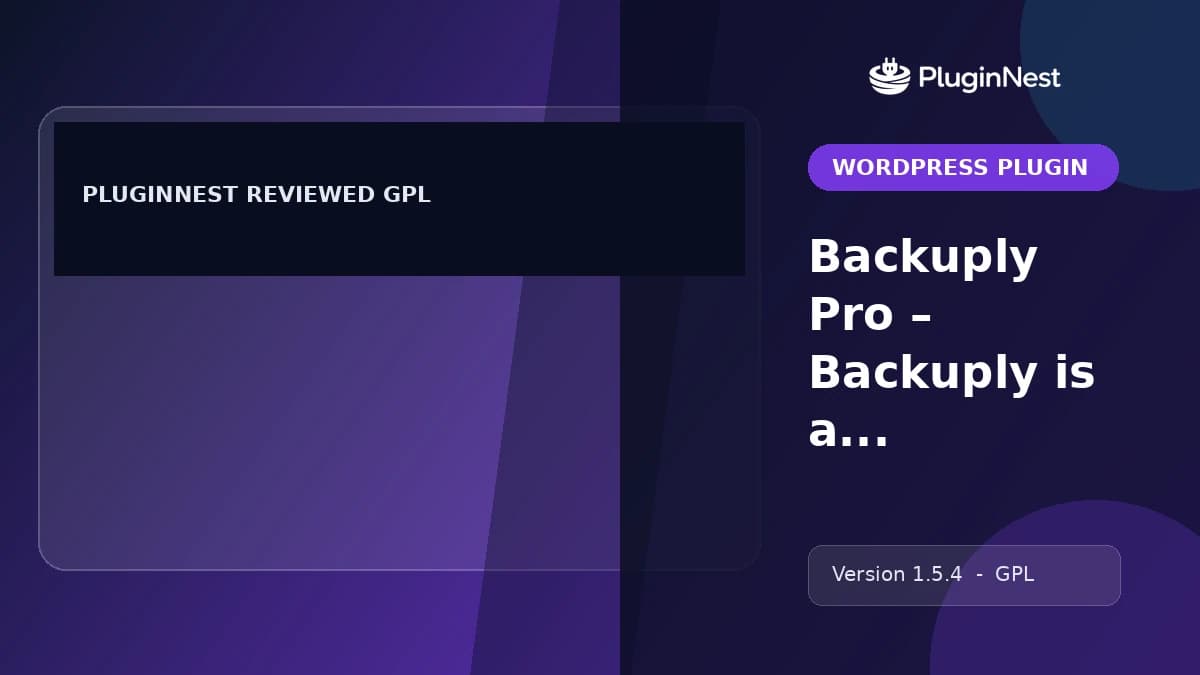 Backuply Pro – Backuply is a WordPress Backup Plugin product cover