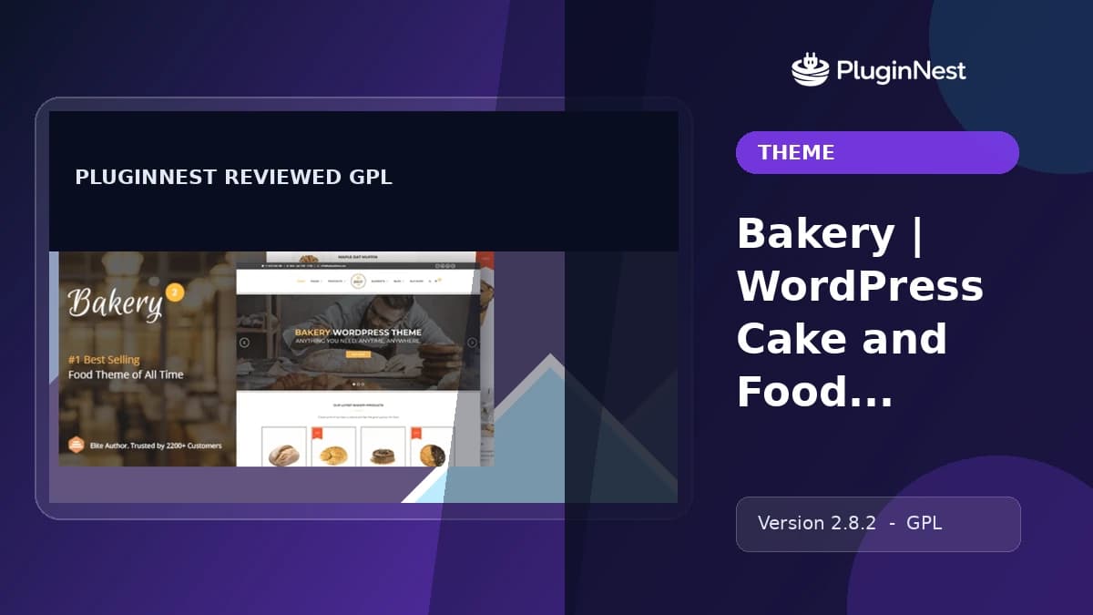 Bakery | WordPress Cake and Food Theme product cover