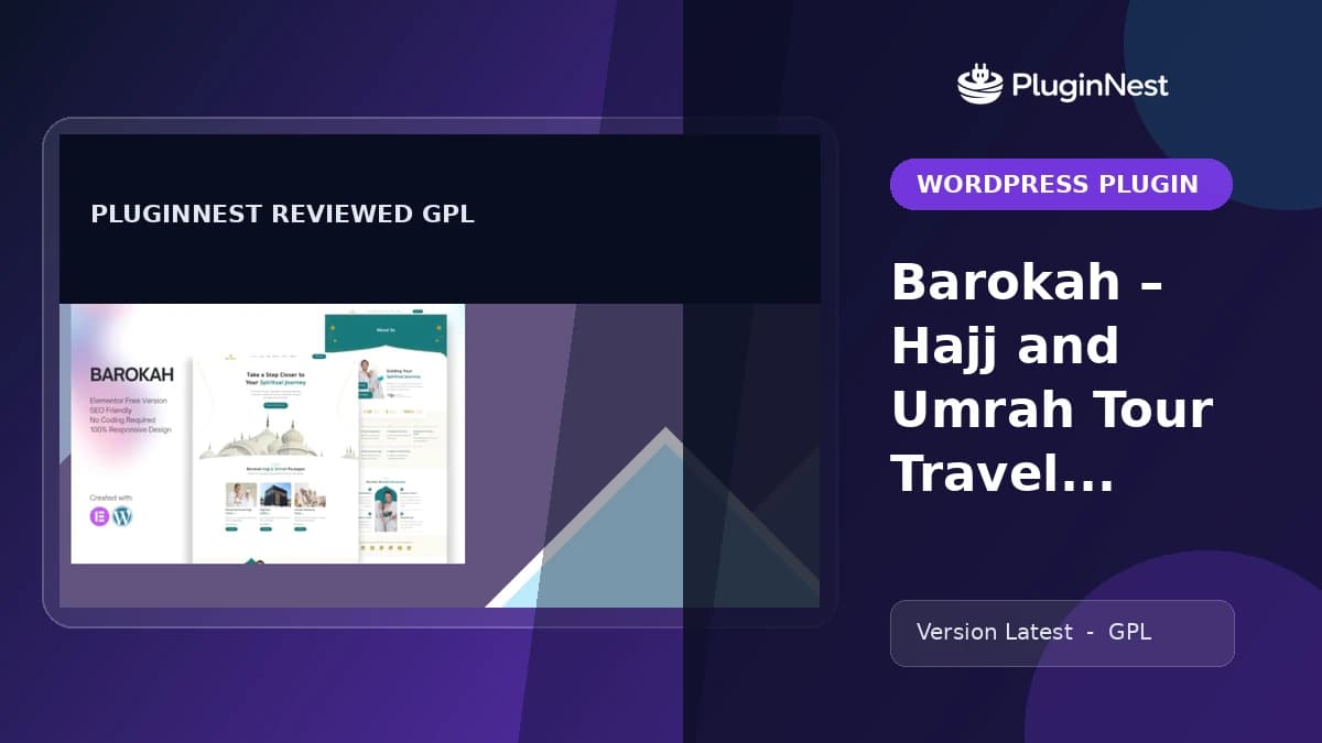 Barokah – Hajj and Umrah Tour Travel Elementor Template Kit product cover
