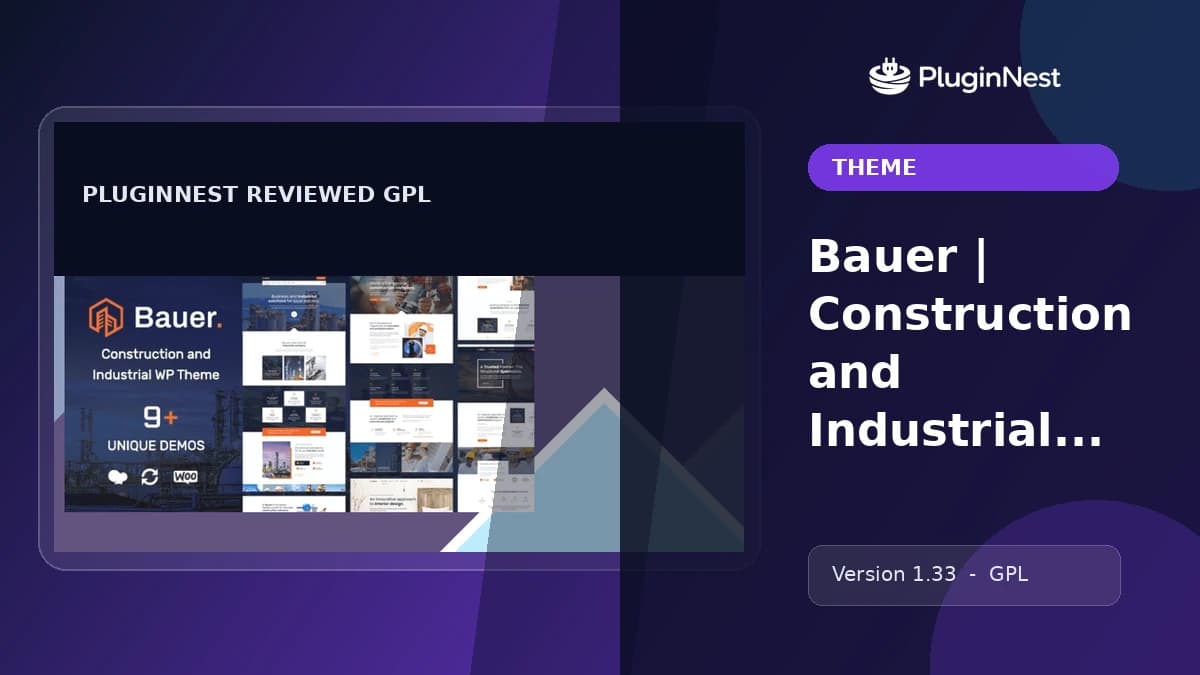 Bauer | Construction and Industrial WordPress Theme product cover
