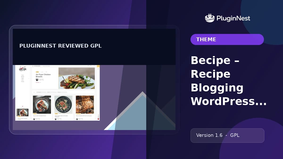 Becipe – Recipe Blogging WordPress Theme product cover