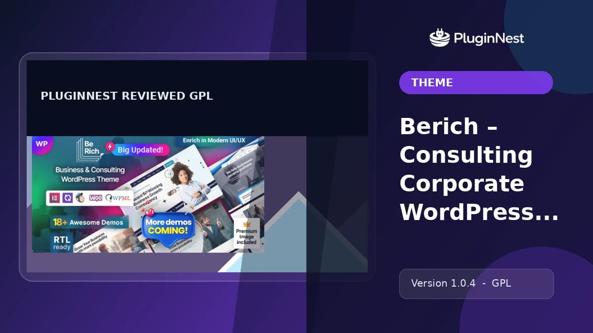 Berich – Consulting Corporate WordPress Theme product cover
