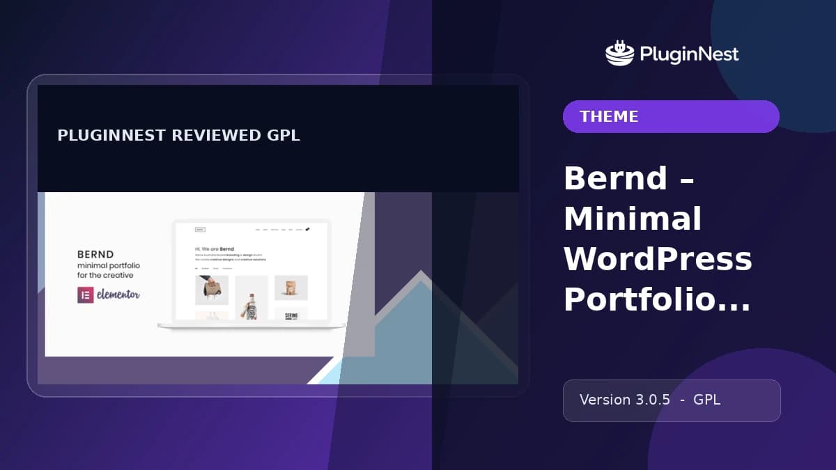 Bernd – Minimal WordPress Portfolio Theme product cover