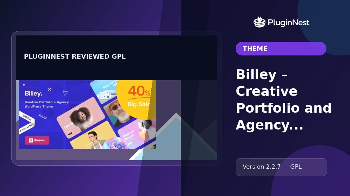 Billey – Creative Portfolio and Agency Theme product cover
