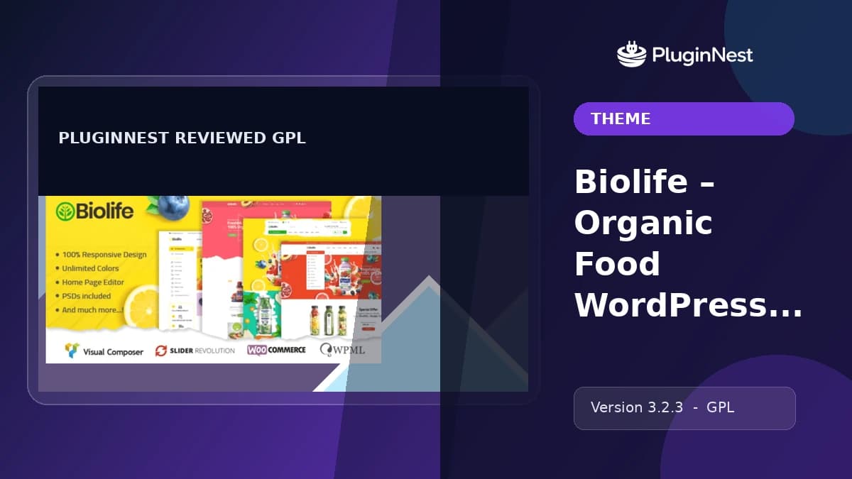 Biolife – Organic Food WordPress Theme product cover