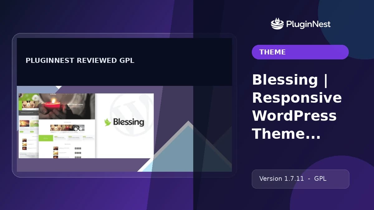 Blessing | Responsive WordPress Theme for Church Websites product cover
