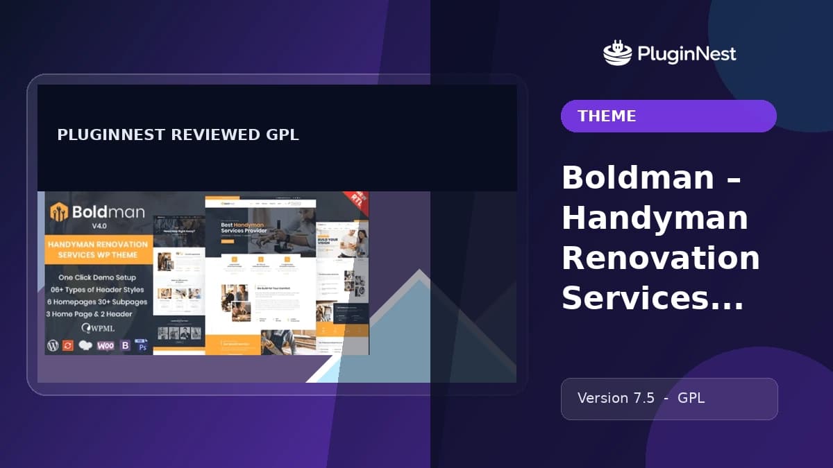 Boldman – Handyman Renovation Services WordPress Theme product cover