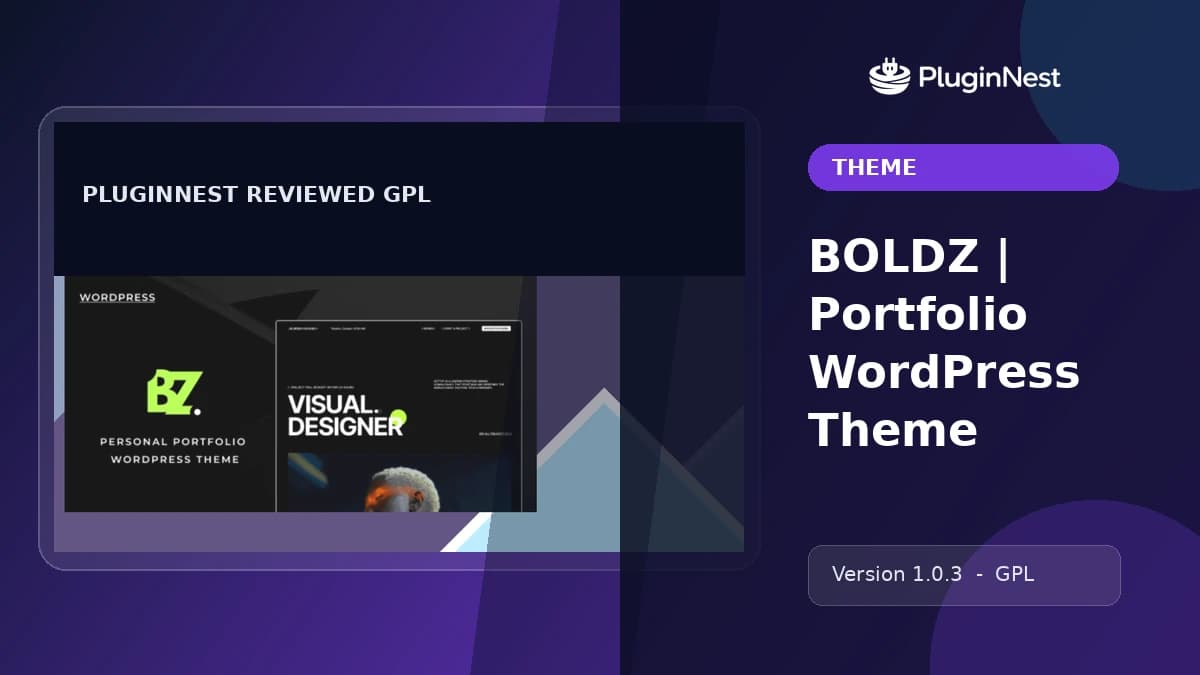 BOLDZ | Portfolio WordPress Theme product cover