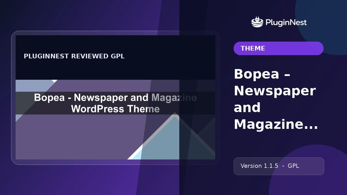 Bopea – Newspaper and Magazine WordPress Theme product cover