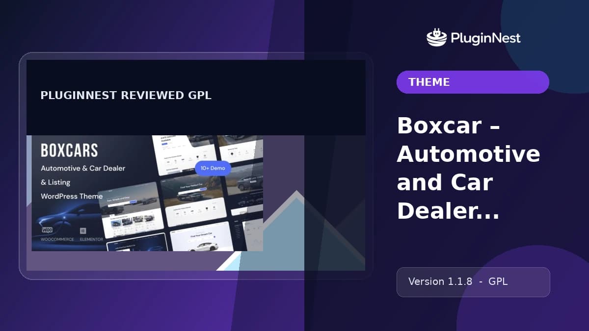 Boxcar – Automotive and Car Dealer WordPress Theme product cover