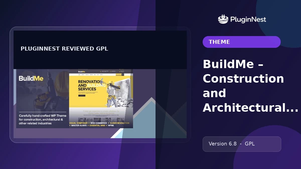 BuildMe – Construction and Architectural WP Theme product cover