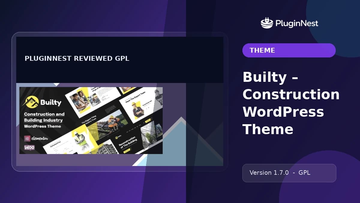 Builty – Construction WordPress Theme product cover