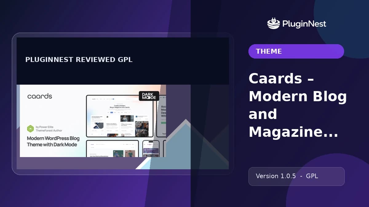 Caards – Modern Blog and Magazine WordPress Theme product cover