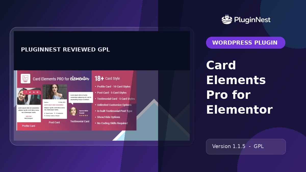 Card Elements Pro for Elementor product cover