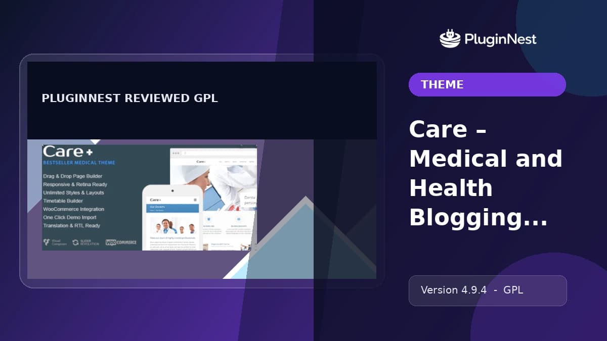Care – Medical and Health Blogging WordPress Theme product cover
