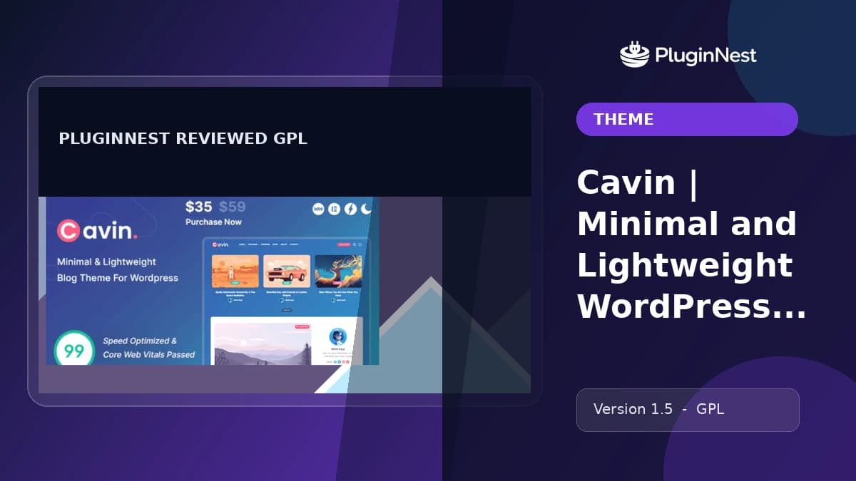 Cavin | Minimal and Lightweight WordPress Blog Theme product cover