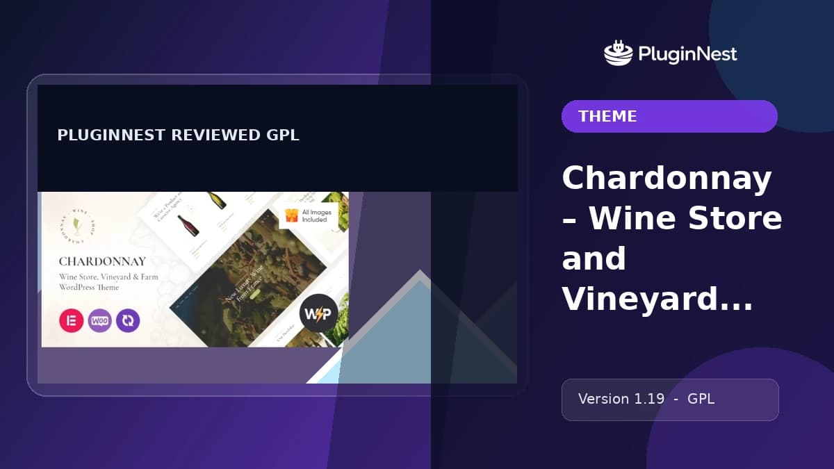 Chardonnay – Wine Store and Vineyard WordPress Theme product cover