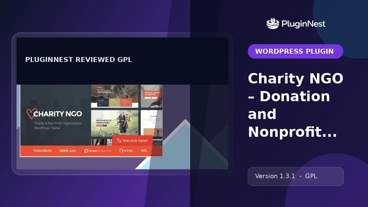 Charity NGO – Donation and Nonprofit Organization WordPress Theme product cover