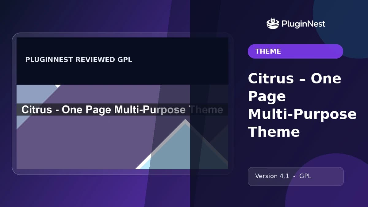 Citrus – One Page Multi-Purpose Theme product cover