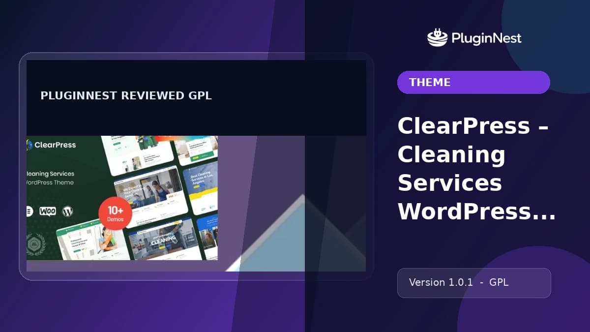 ClearPress – Cleaning Services WordPress Theme product cover
