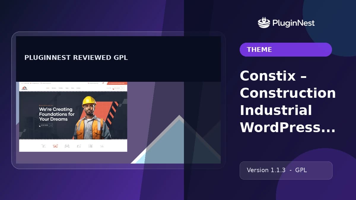 Constix – Construction Industrial WordPress Theme product cover