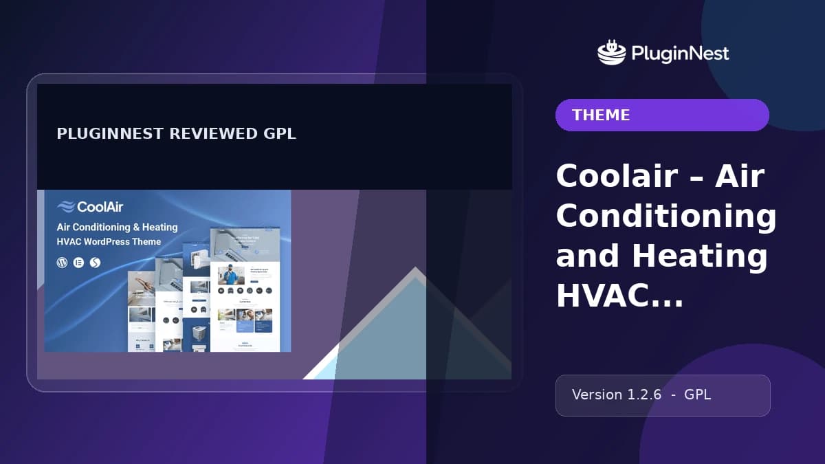 Coolair – Air Conditioning and Heating HVAC WordPress product cover