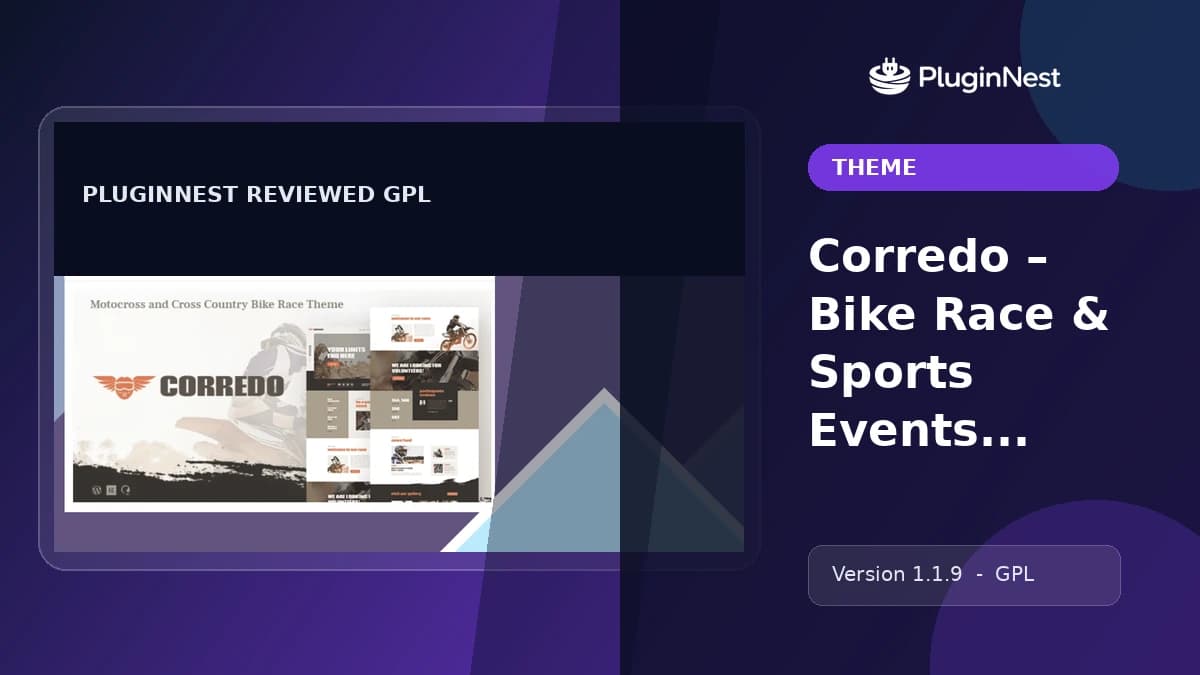 Corredo – Bike Race & Sports Events WordPress Theme product cover
