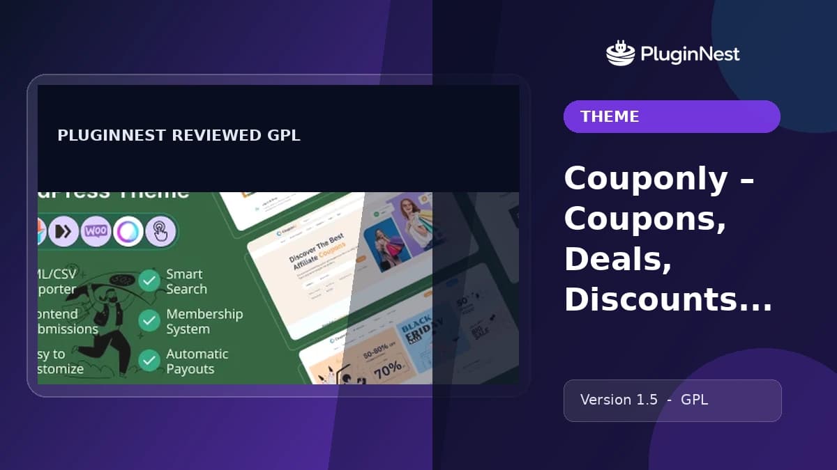 Couponly – Coupons, Deals, Discounts And Affiliate WordPress Theme product cover