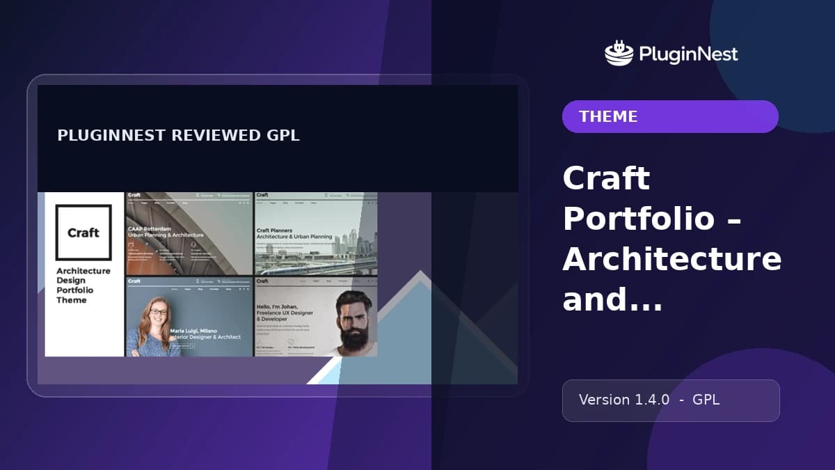 Craft Portfolio – Architecture and Design product cover