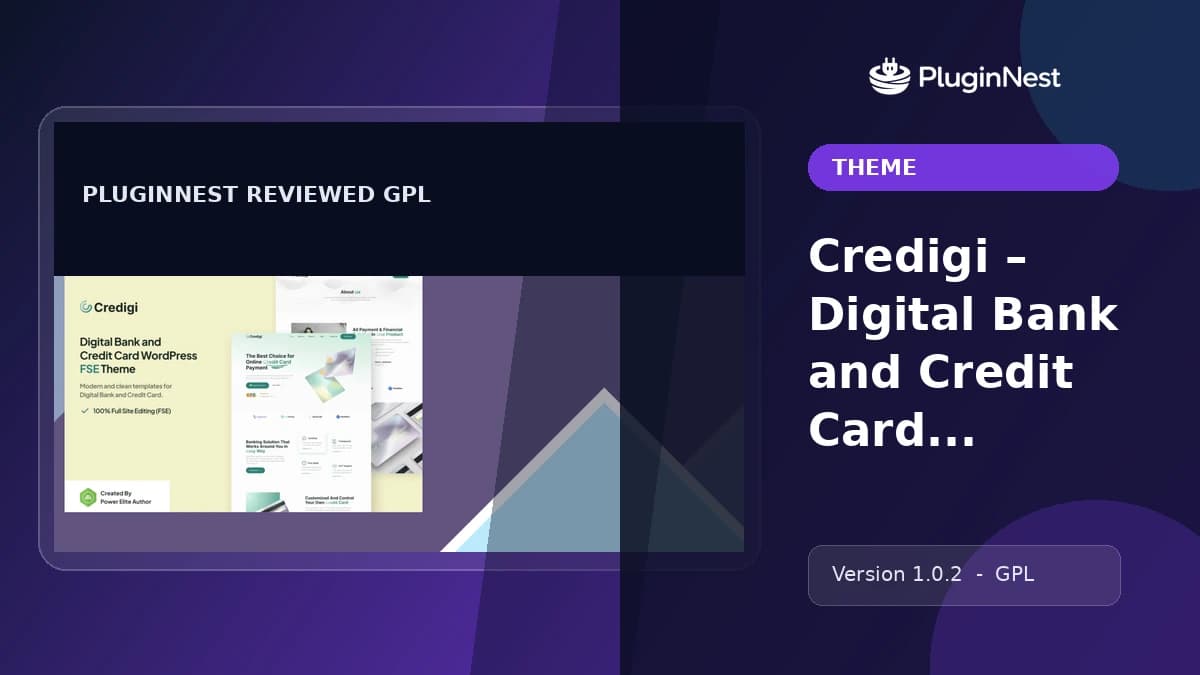 Credigi – Digital Bank and Credit Card WP Theme product cover