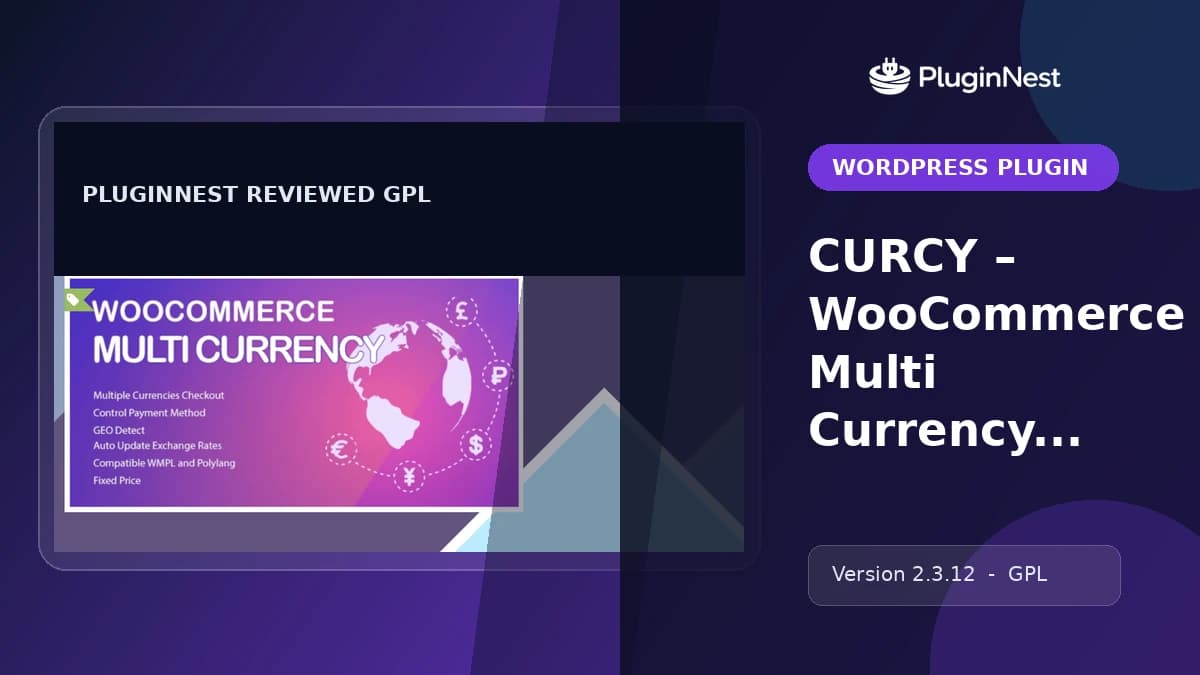 CURCY – WooCommerce Multi Currency – Currency Switcher product cover