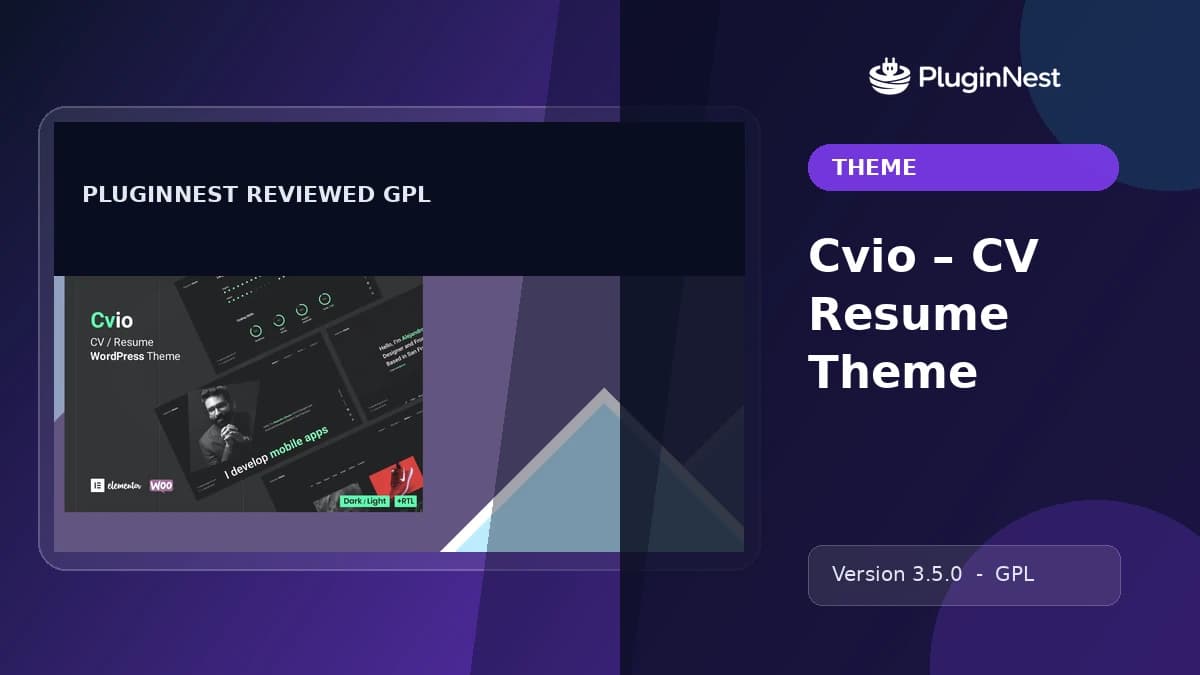 Cvio – CV Resume Theme product cover