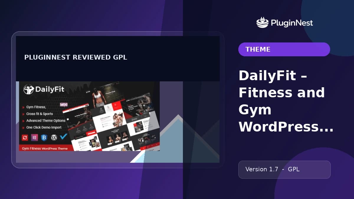 DailyFit – Fitness and Gym WordPress Theme product cover