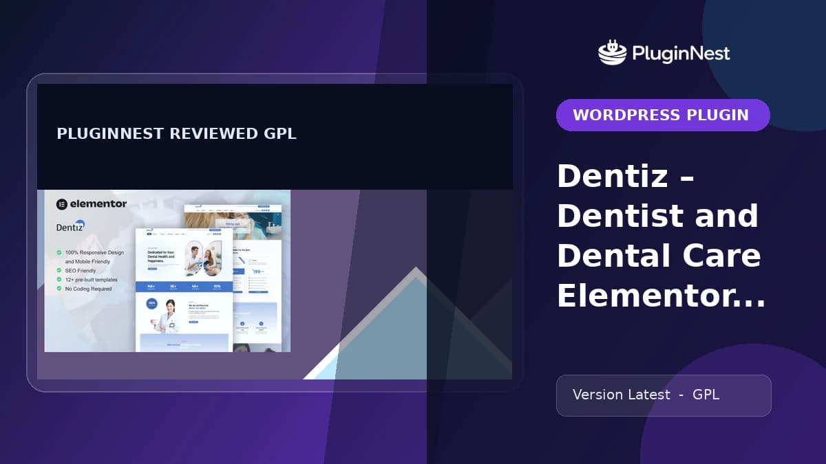 Dentiz – Dentist and Dental Care Elementor Pro Template Kit product cover